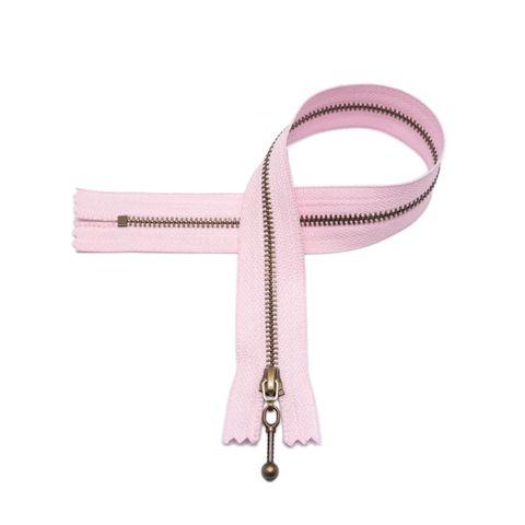 Glidelås - rosa - 18cm