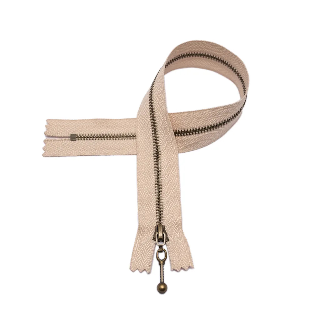 Glidelås - beige - 18cm